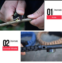 Load image into Gallery viewer, Military Emergency Braided Survival Bracelet Men Women Paracord Outdoor Camping Rescue Rope Bangles Compass Whistle Knife 4 in 1
