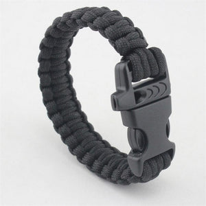 Military Emergency Braided Survival Bracelet Men Women Paracord Outdoor Camping Rescue Rope Bangles Compass Whistle Knife 4 in 1