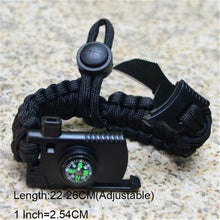 Load image into Gallery viewer, Military Emergency Braided Survival Bracelet Men Women Paracord Outdoor Camping Rescue Rope Bangles Compass Whistle Knife 4 in 1
