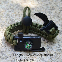 Load image into Gallery viewer, Military Emergency Braided Survival Bracelet Men Women Paracord Outdoor Camping Rescue Rope Bangles Compass Whistle Knife 4 in 1
